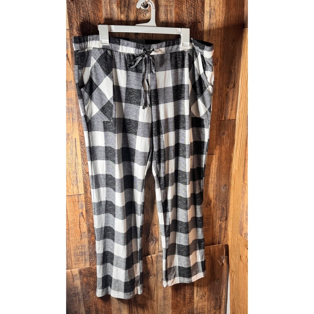 Lucky‎ Brand Womens XL/XG Pajama Pants Plaid Lounge Sleepwear Black White